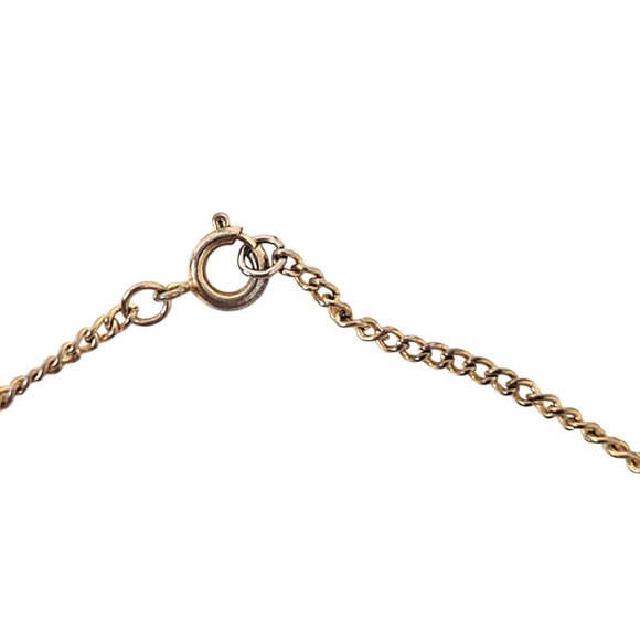 Minimalist Yellow Gold Vintage CZ Diamond Choker Layering Station Necklace - Picture 4 of 5